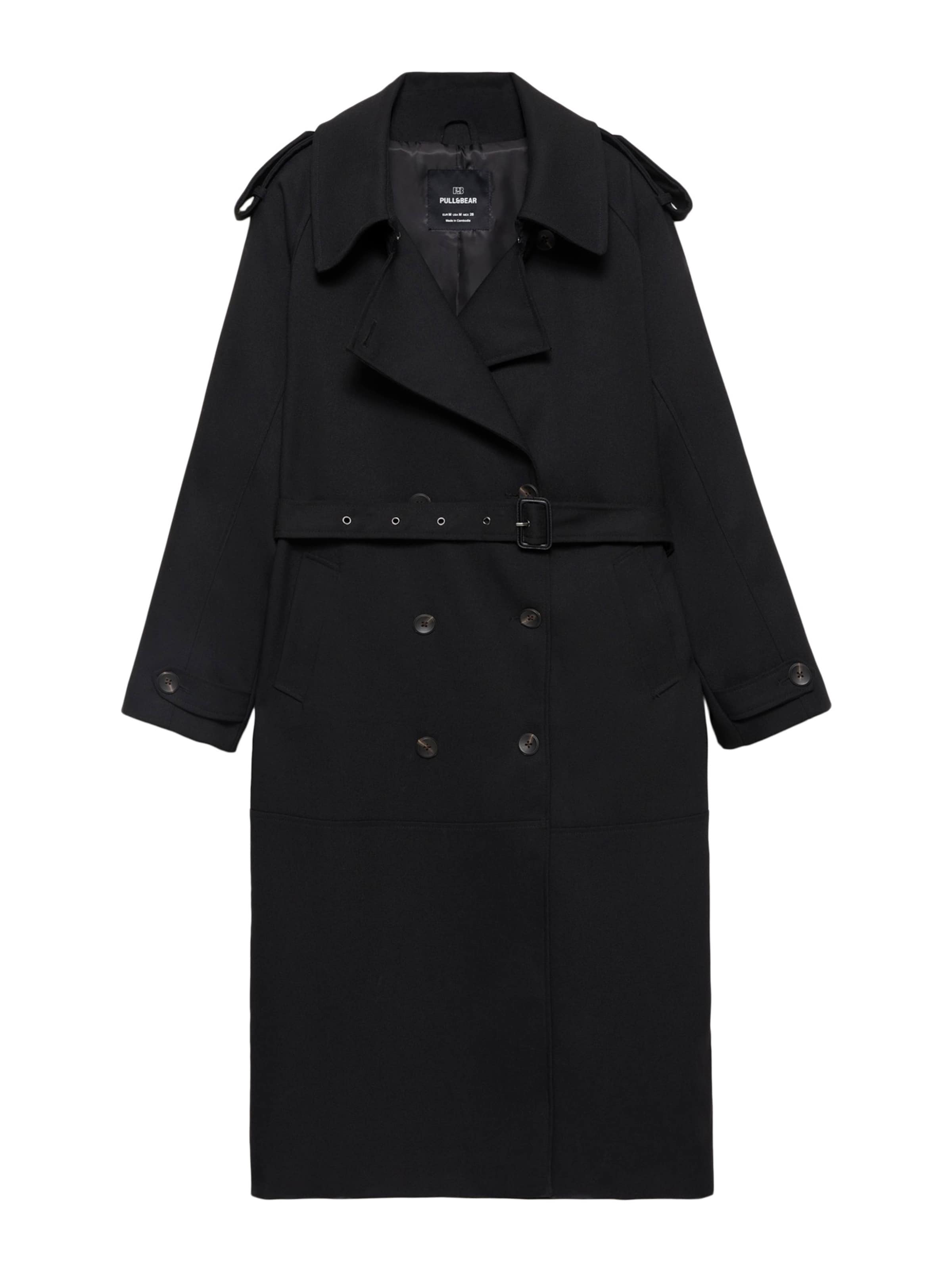 Pull&BearPrijelazni kaput - crna boja: prednji dio