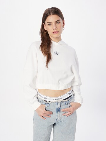 Bluză de molton de la Calvin Klein Jeans pe alb: față