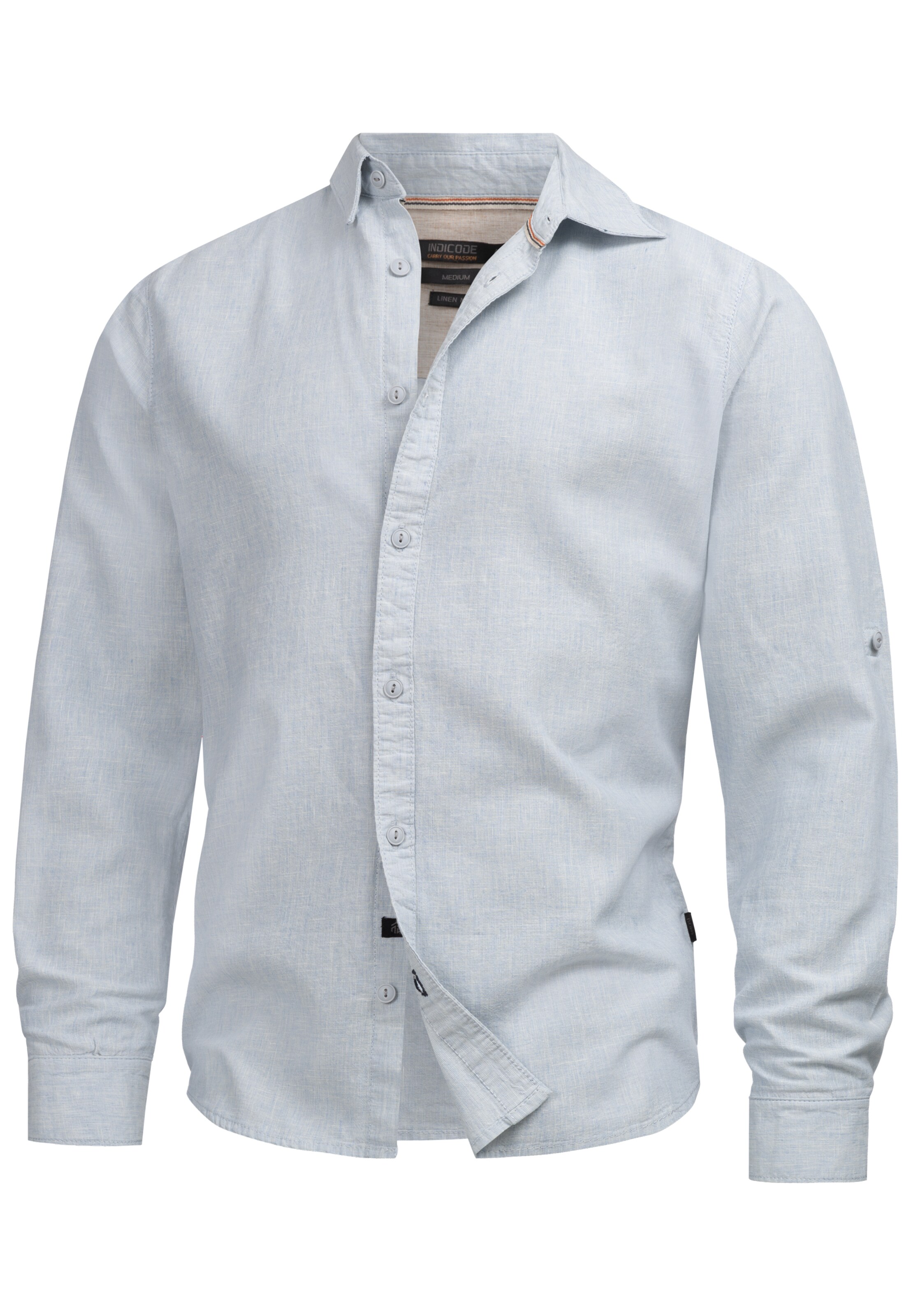 INDICODE JEANS Regular fit Button Up Shirt 'Bran' in Blue: front
