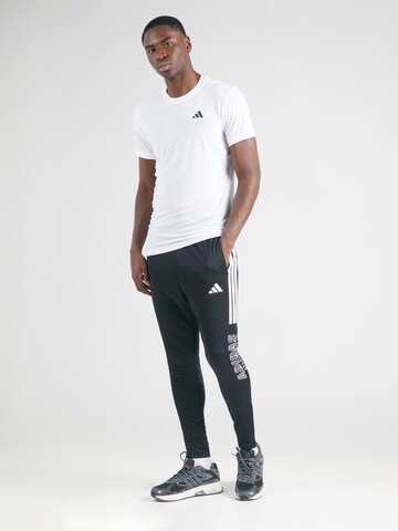 ADIDAS SPORTSWEAR Дънки Tapered Leg Спортен панталон 'TIRO' в черно