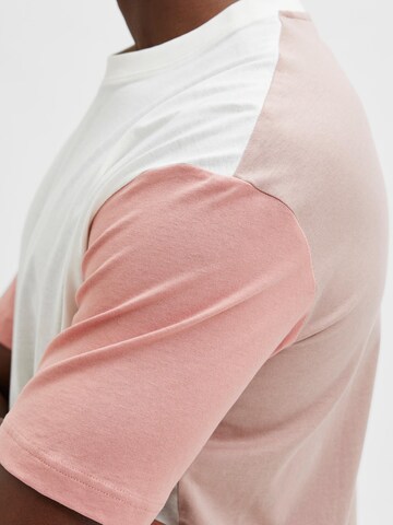 SELECTED HOMME T-Shirt 'Dominic' in Pink