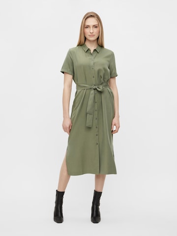 OBJECT - Vestido camisero 'Isabella' en verde: frente