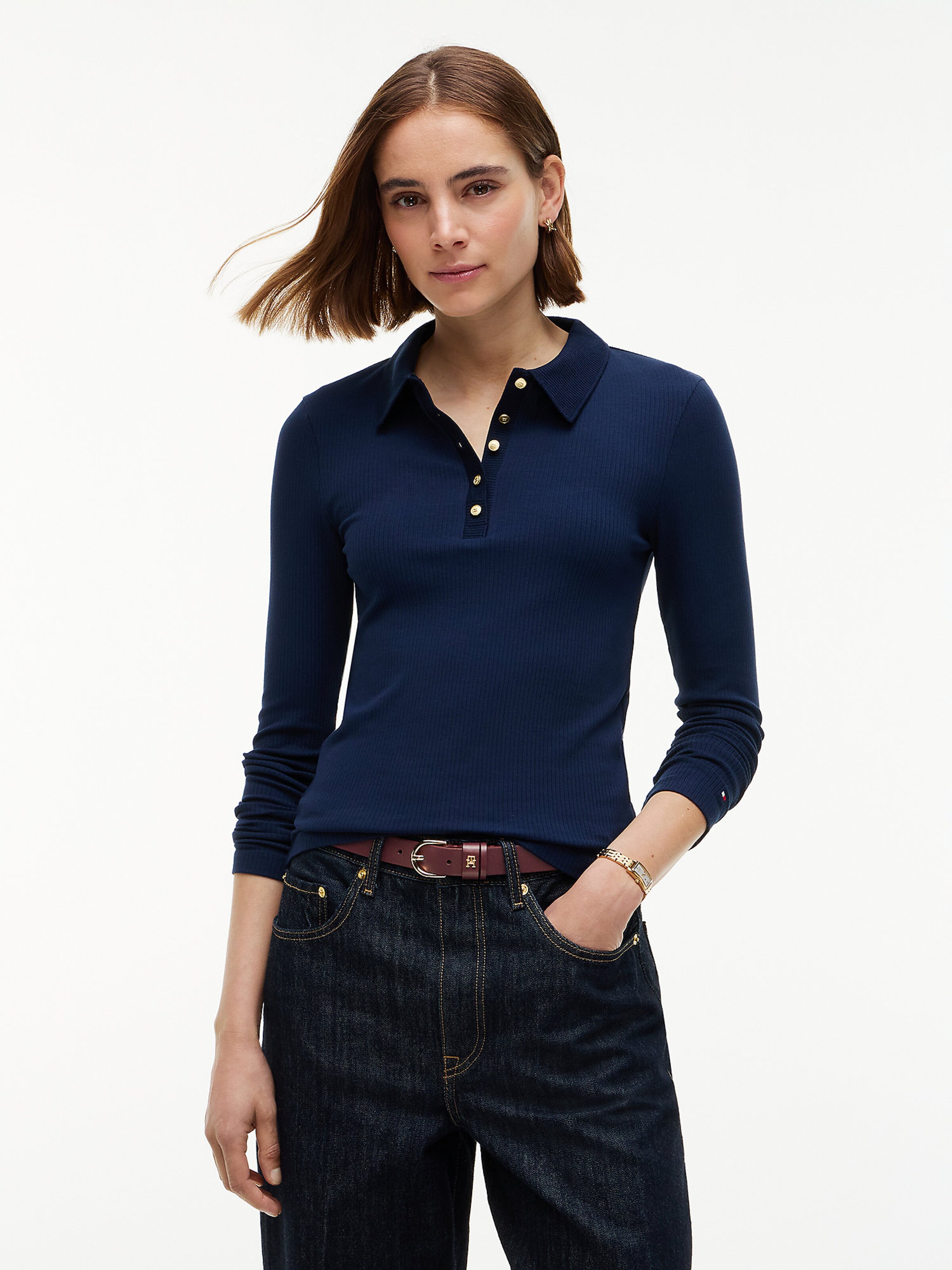 T-shirt TOMMY HILFIGER en bleu : devant