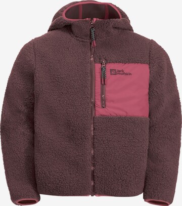 JACK WOLFSKIN Athletic Fleece Jacket 'ICE CURL' in Pink: front