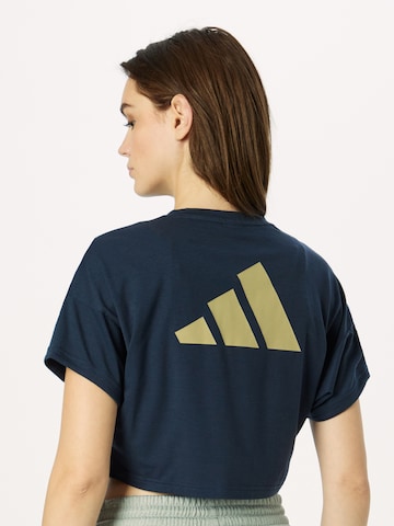 ADIDAS PERFORMANCE Funkcionalna majica 'Train Icons' | modra barva