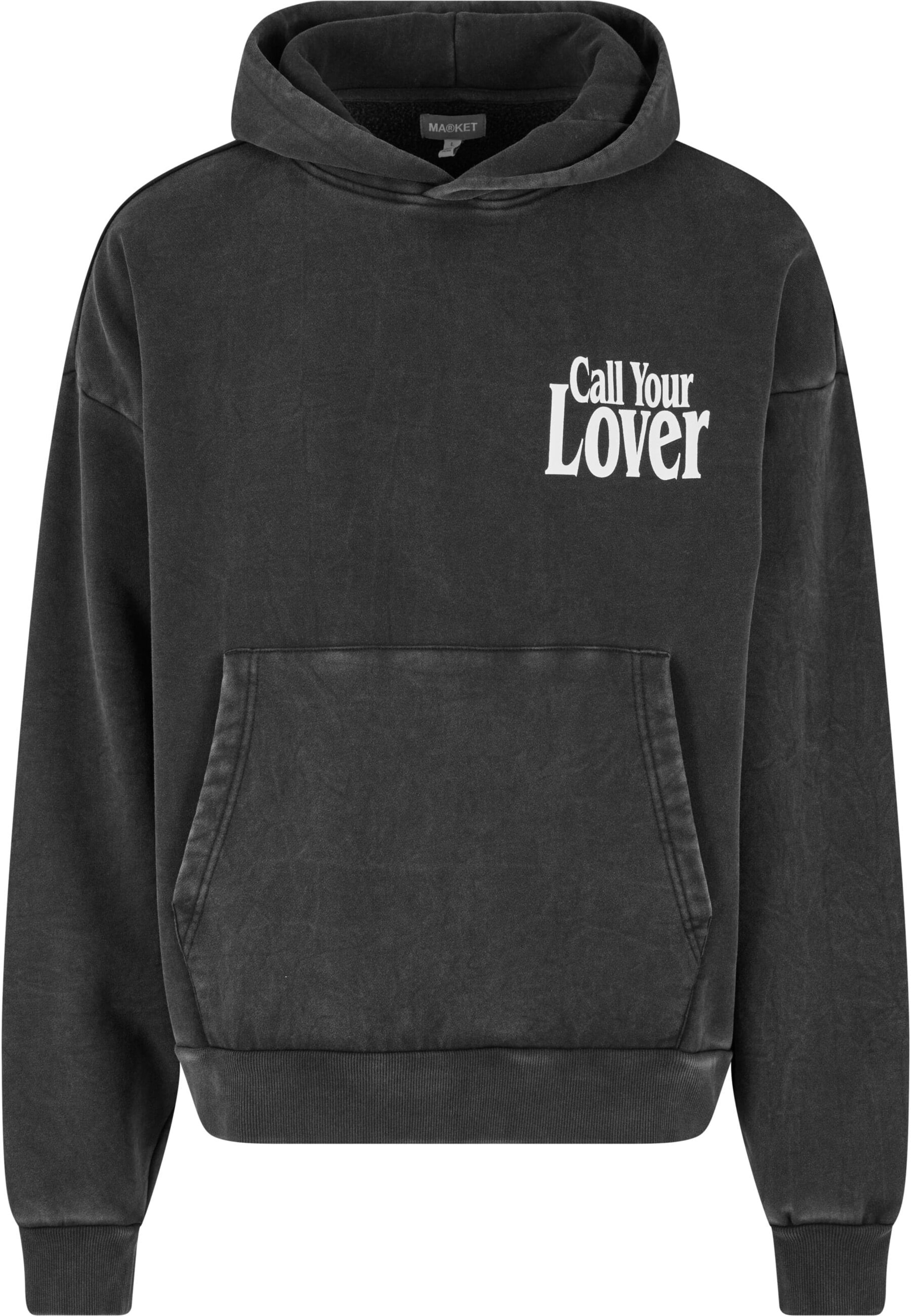 Sweat-shirt 'Call My Lover' MARKET en noir : devant