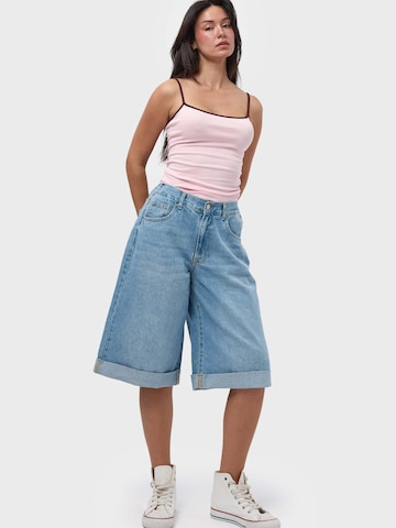 Loosefit Jean 'ELASTICATED BERMUDA DENIM SHORT' IT'S BASIC en bleu : devant