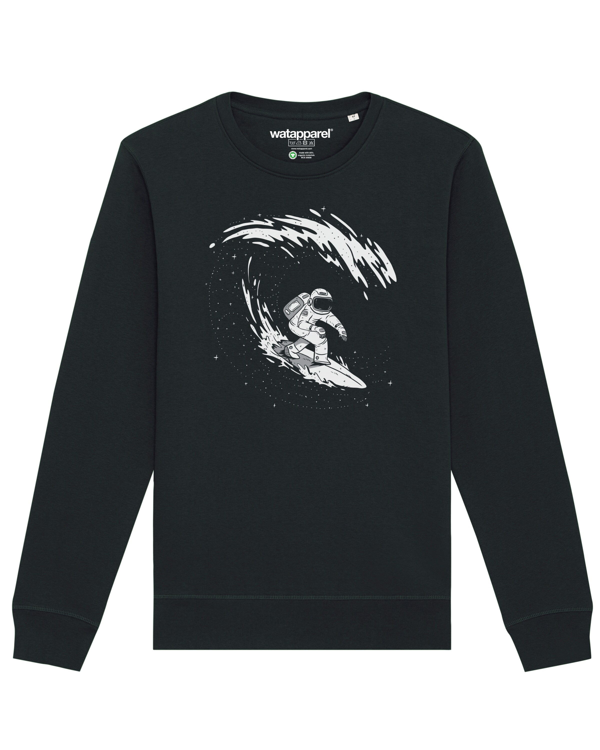 Sweat-shirt Watapparel en noir : devant