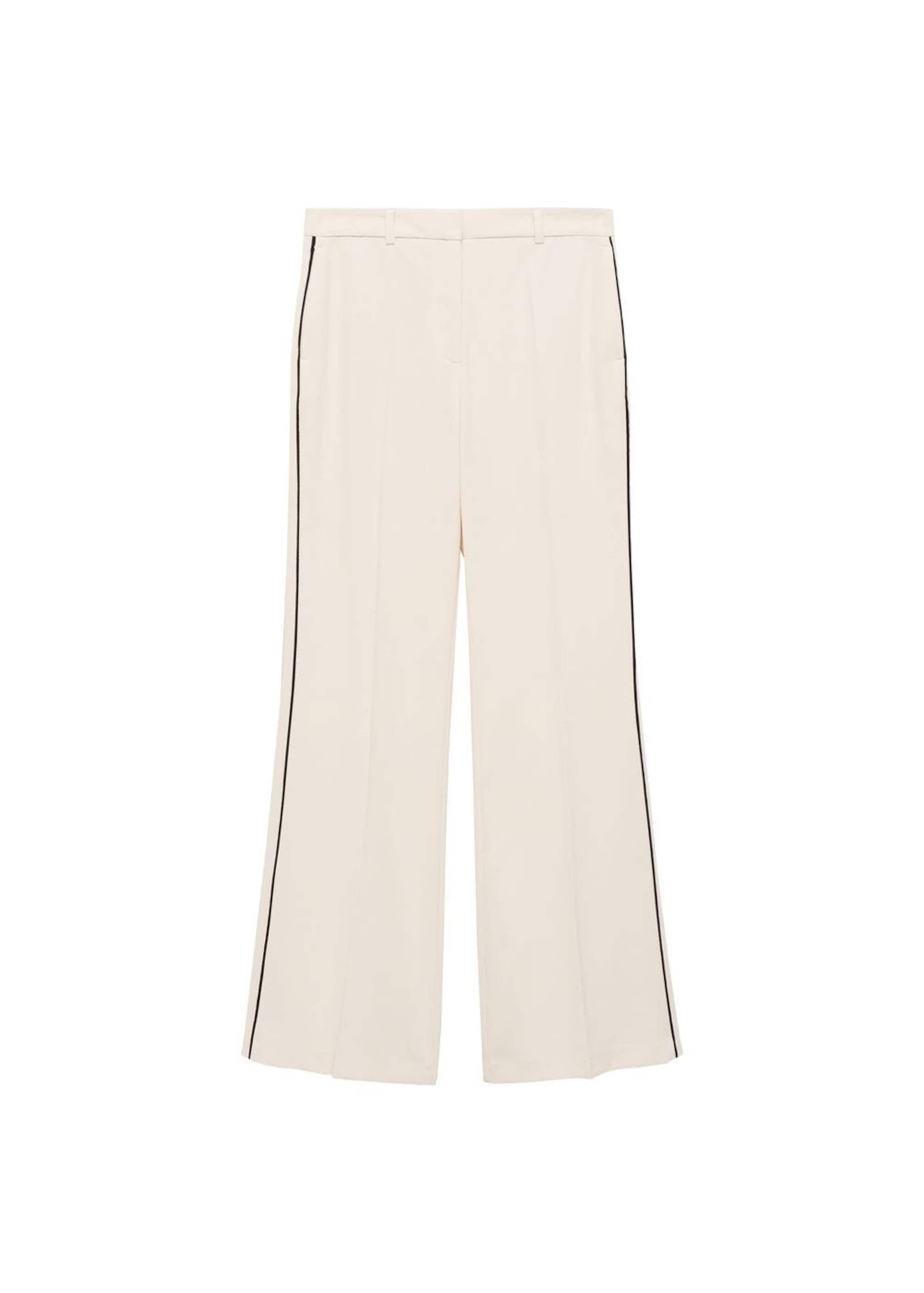 Pantaloni cu dungă 'Moka' MANGO pe crem / negru, Vizualizare produs