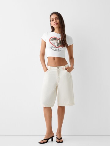 T-shirt Bershka en blanc