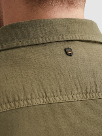 PME Legend Regular fit Skjorta 'Shirt jacket with garment-dye wash and button closure' i grön