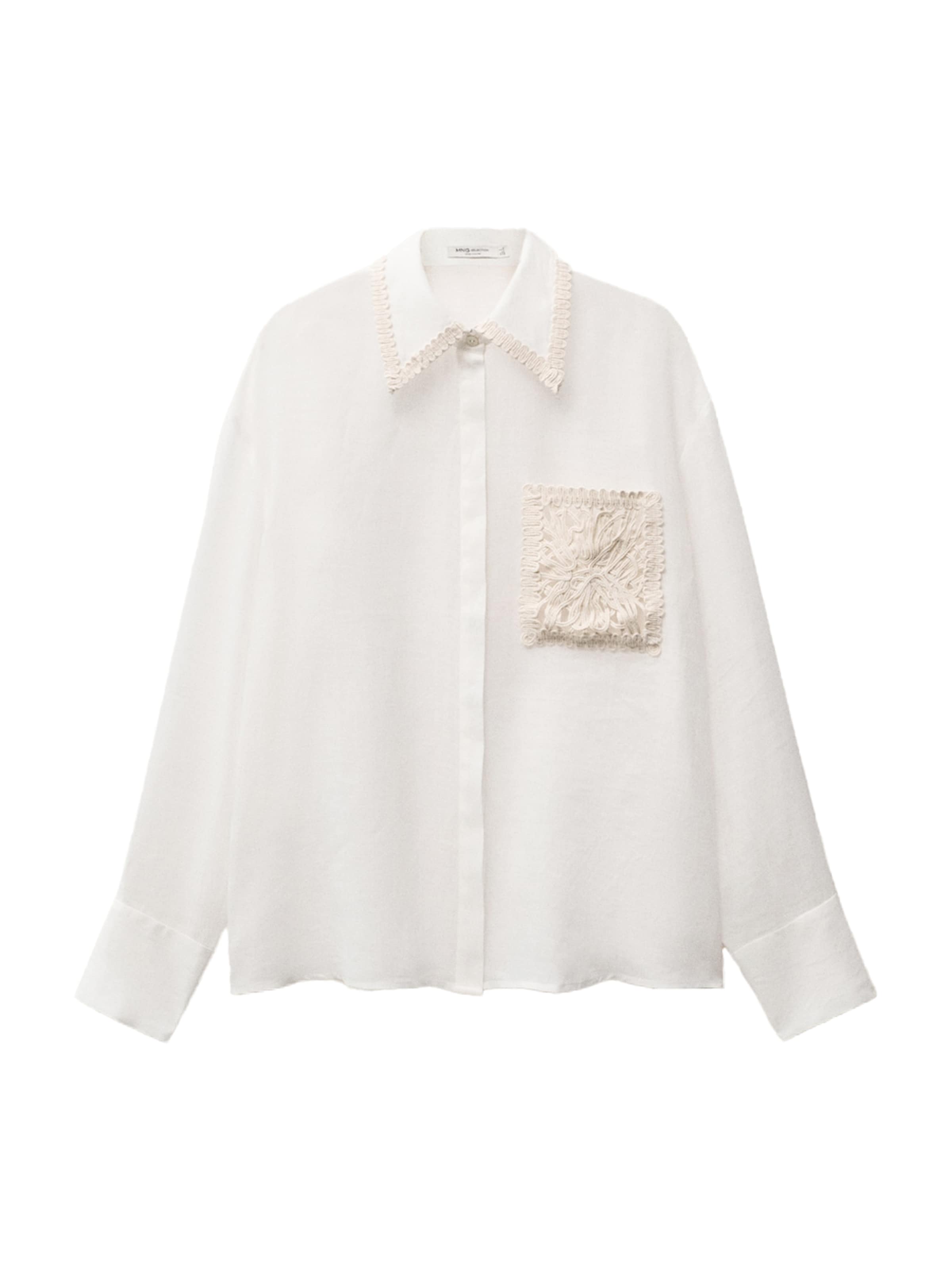 MANGO Bluse 'EMBRO' in Weiß: Vorderseite