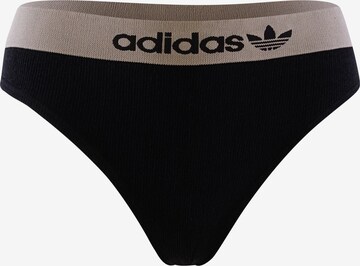 ADIDAS ORIGINALS Thong ' Logo Rib ' in Black: front