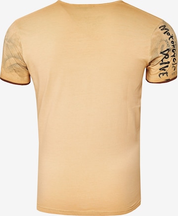 Rusty Neal T-Shirt mit lässigem All Over Print in Beige
