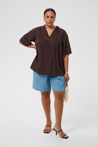 KAFFE CURVE Blouse 'KCvaleria' in Brown