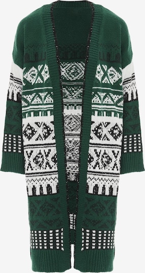 Jalene Kardigan u tamno zelena / crna / bijela, Pregled proizvoda