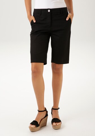 Aniston CASUAL Regular Bermudas 'Corley' in Schwarz: Vorderseite