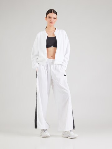 ADIDAS SPORTSWEAR Wide leg Παντελόνι φόρμας 'Essentials' σε λευκό