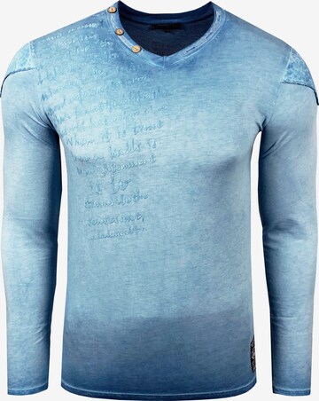 Rusty Neal Langarmshirt in Blau: predná strana