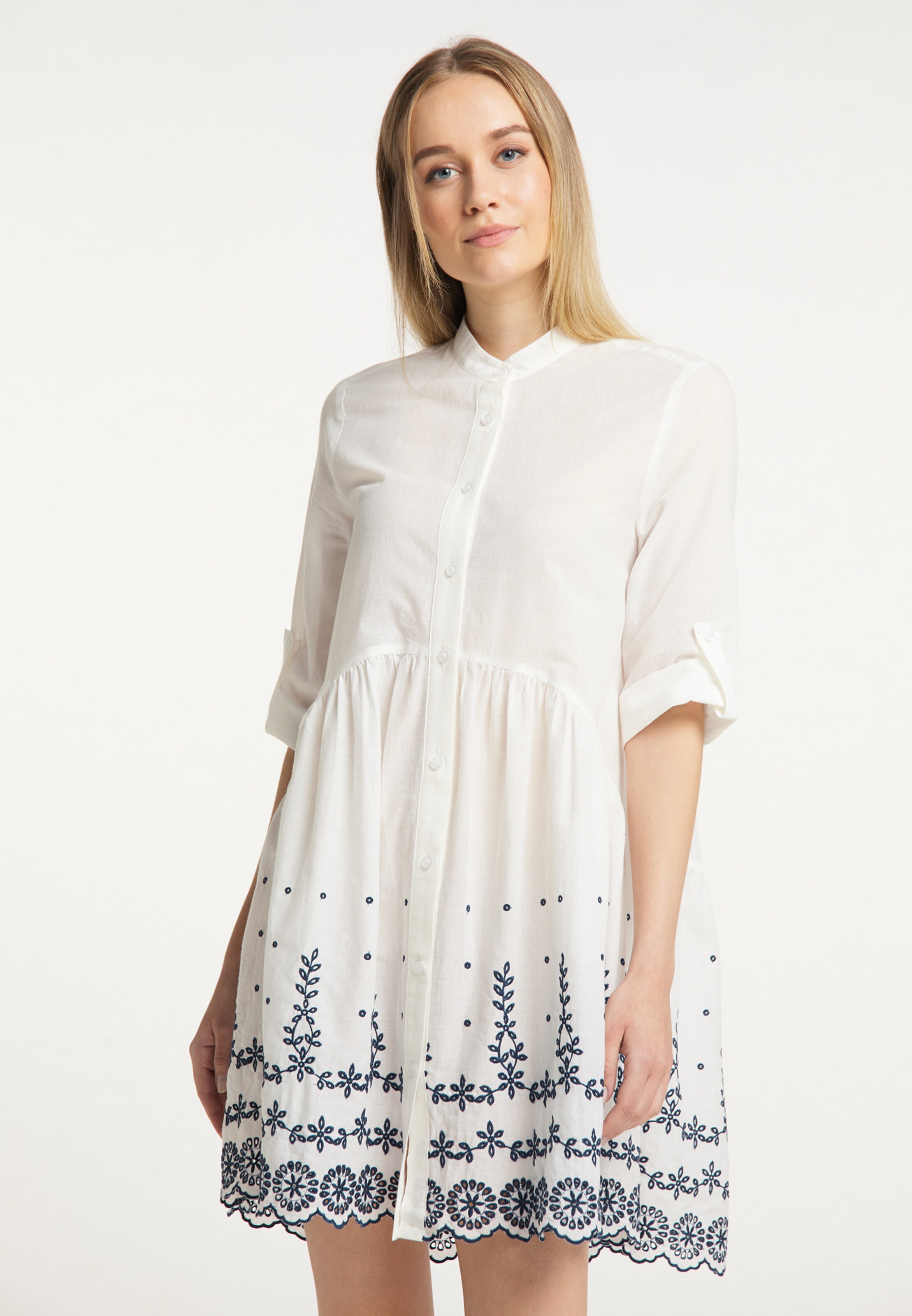 Frauen Kleider DreiMaster Vintage Kleid in Weiß - QM84627