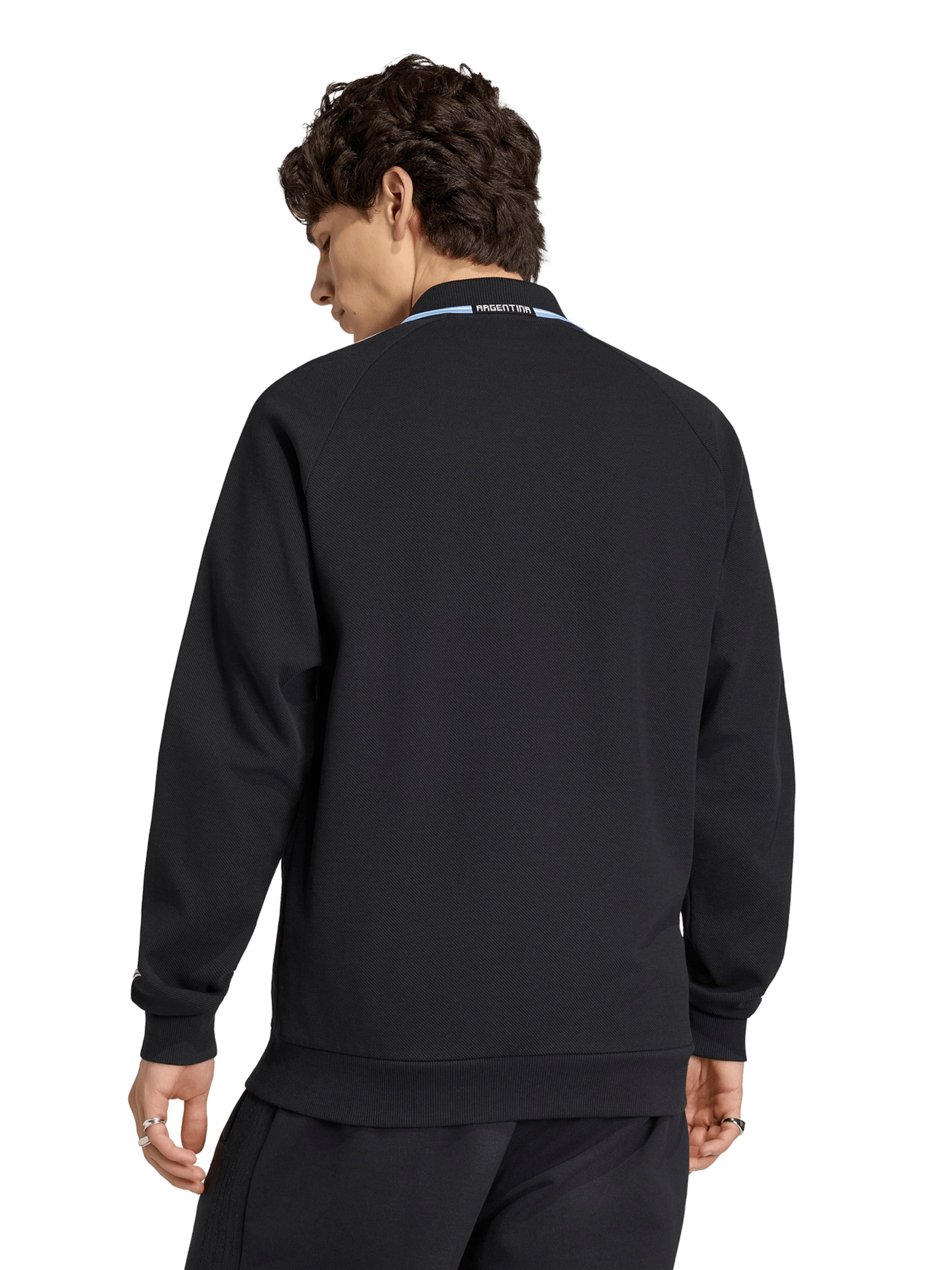 Bluză cu fermoar sport 'Argentina Away Anthem' de la ADIDAS PERFORMANCE pe negru