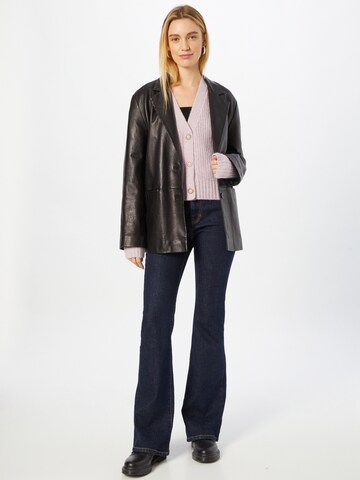 PULZ Jeans Strickjacke 'PZ IRIS' in Lila