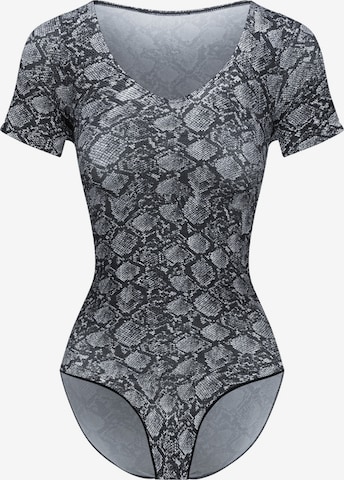 cfabBodi za oblikovanje 'T-Shirt Bodysuit Sculpting Shapewear mit Slip' - siva boja: prednji dio