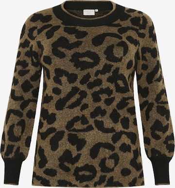 KAFFE CURVE Pullover in Braun: Vorderseite