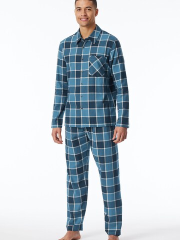 Pyjama long ' Selected Premium Warming ' SCHIESSER en bleu : devant