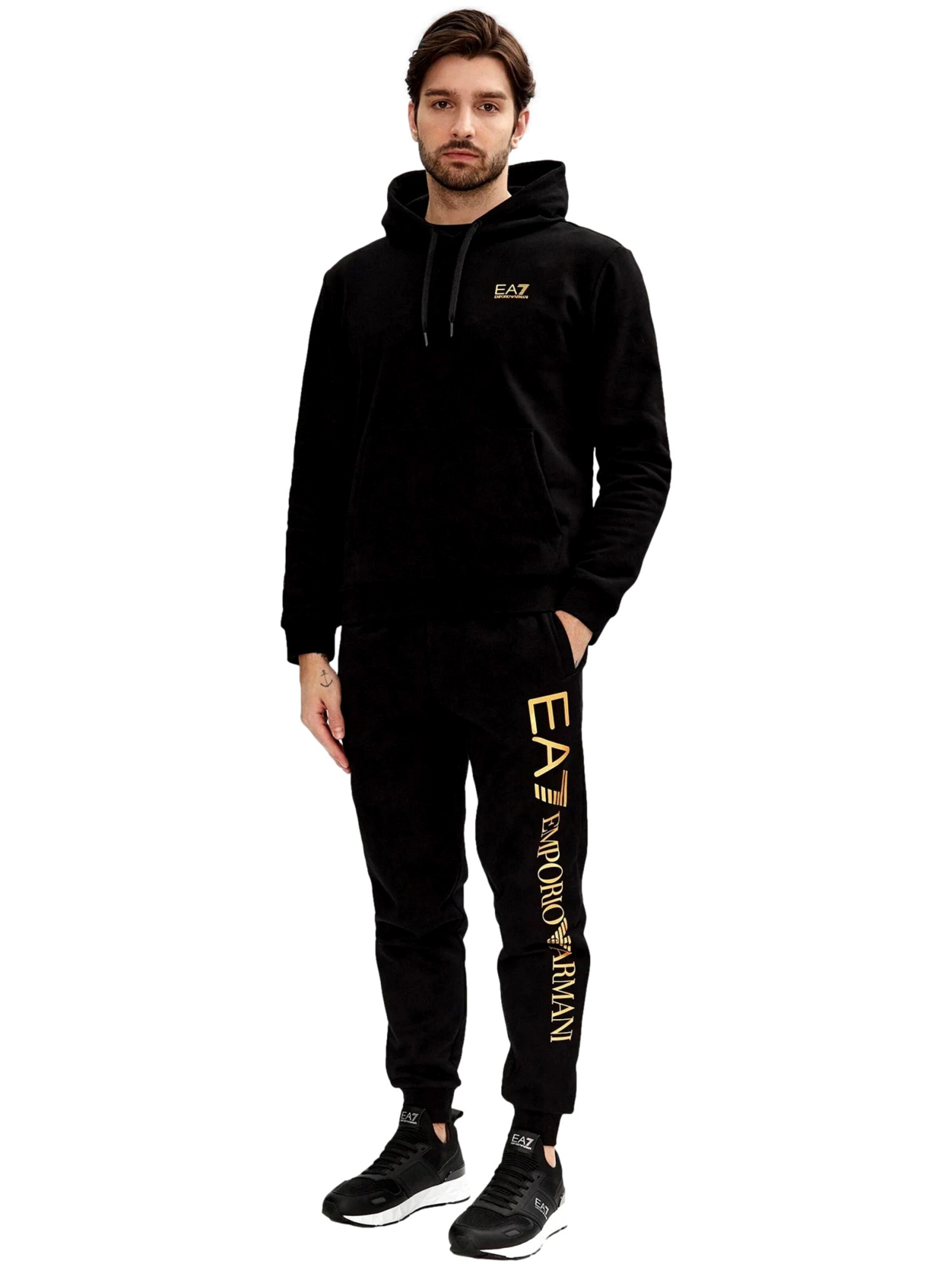 EA7 Emporio Armani Tapered Broek in Zwart