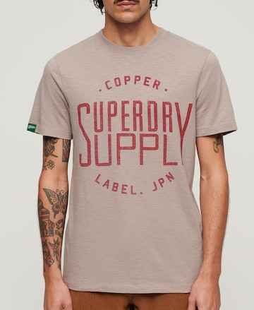 T-Shirt 'Copper' Superdry en beige