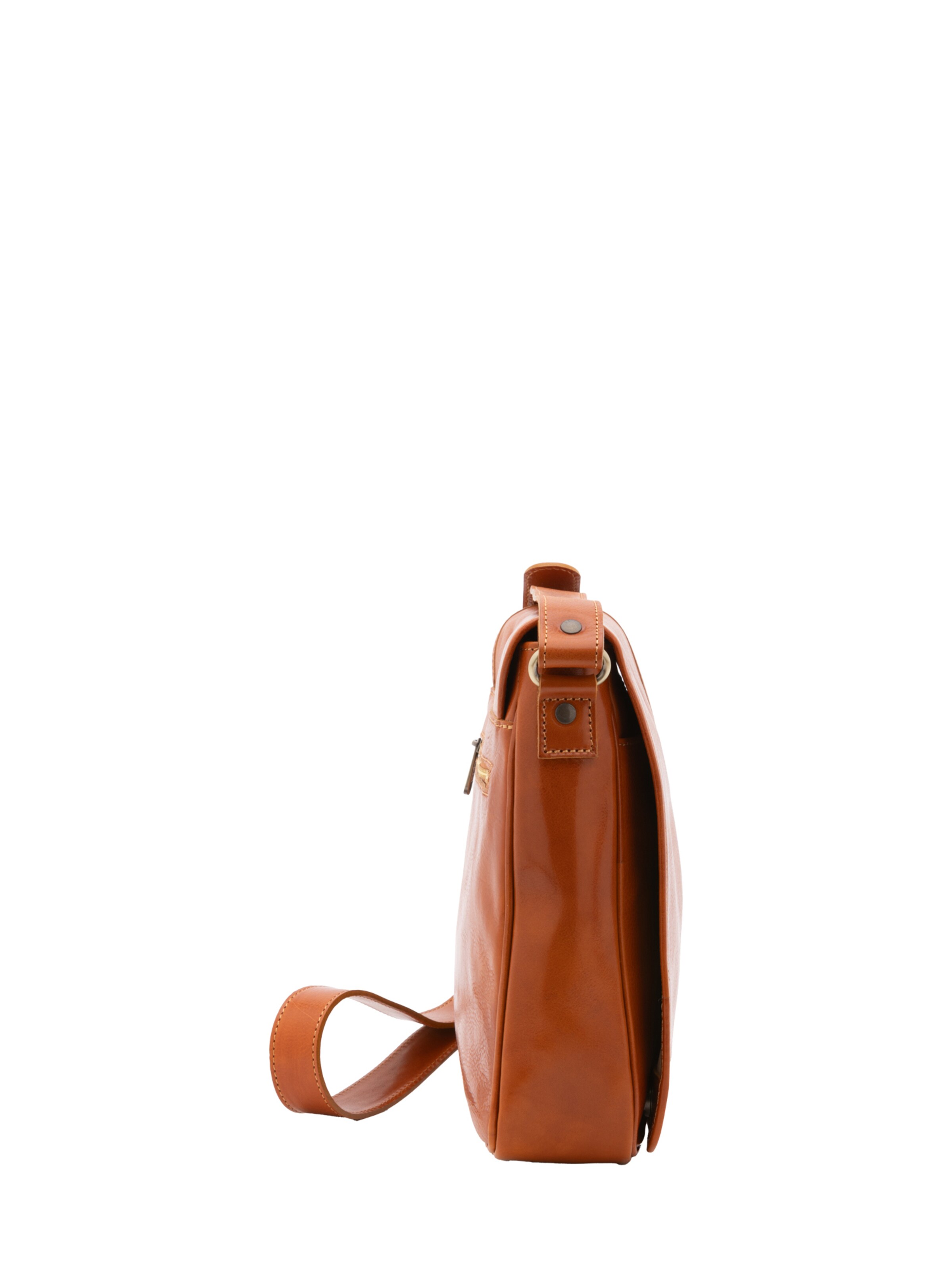 Borsa a tracolla 'Borsa a tracolla uomo vera pelle con chiusura magnetica - Made in Italy' di I Fratelli in beige