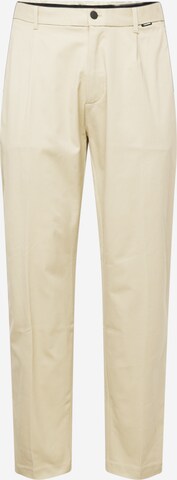 Calvin Klein - regular Pantalón plisado en beige: frente