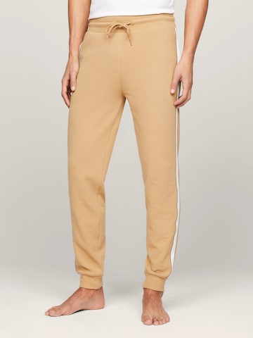 Pantalon de pyjama TOMMY HILFIGER en beige : devant