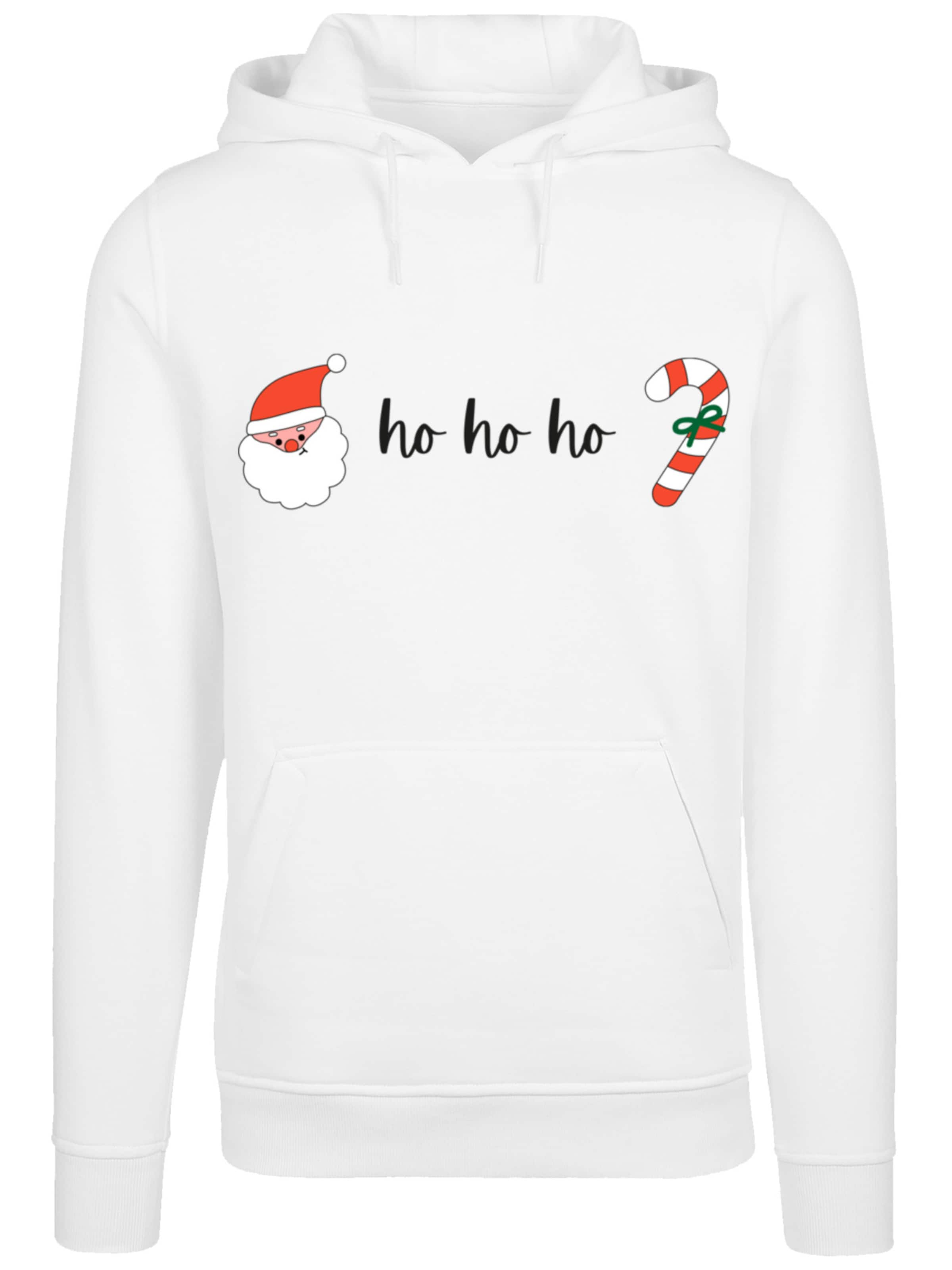 F4NT4STIC Sweatshirt 'Weihnachten Ho Ho Ho' in Weiß: Vorderseite