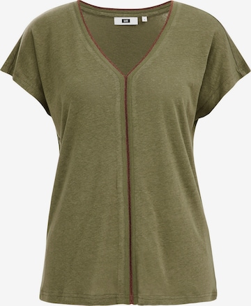 T-shirt WE Fashion en vert : devant