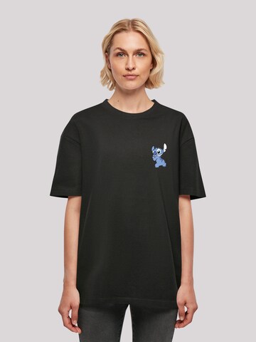 F4NT4STIC Shirt 'Disney Lilo And Stitch Stitch Backside Breast Print' in Zwart: voorkant
