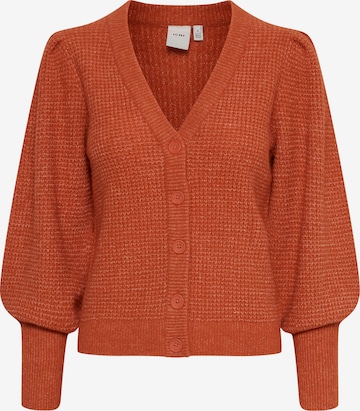 ICHI Knit Cardigan 'IHDUSTY' in Orange: front