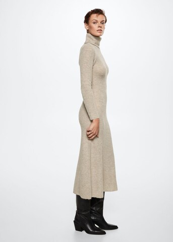 MANGO Strickkleid 'Foldoc' in Beige