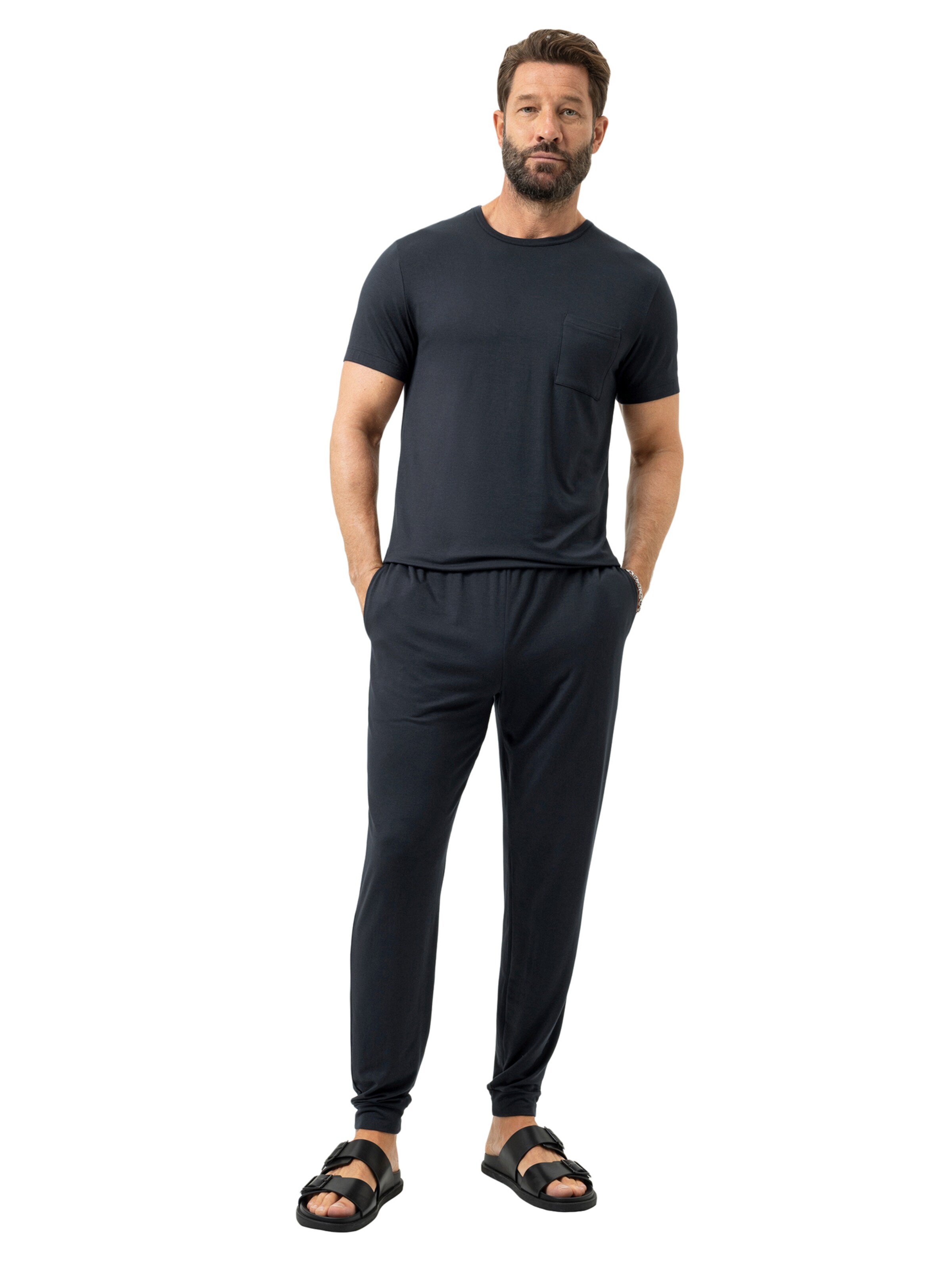 Mey Pyjamabroek 'Jefferson' in Blauw