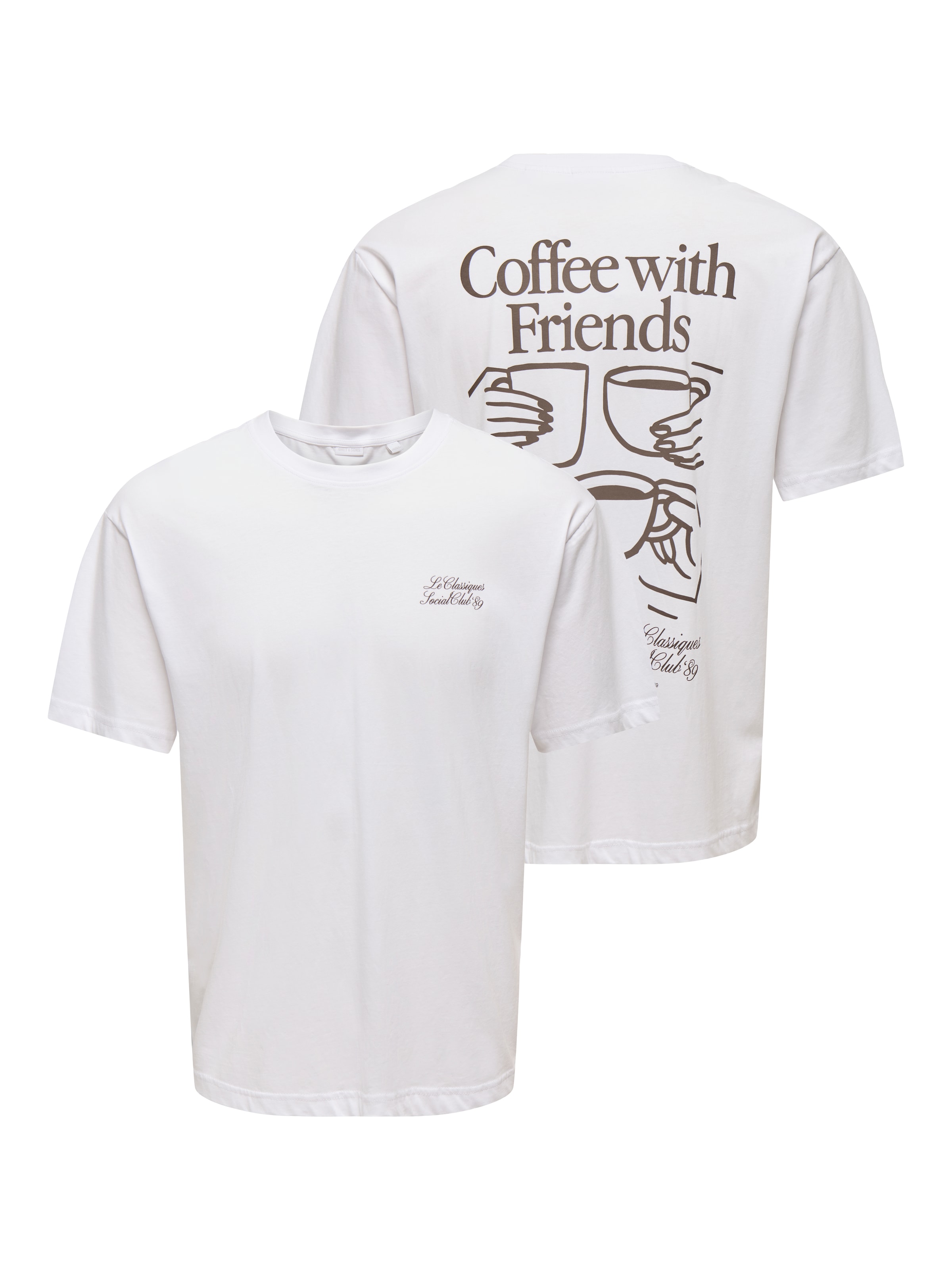 Only & Sons - Camiseta 'ONSAXEL COFFEE' en blanco