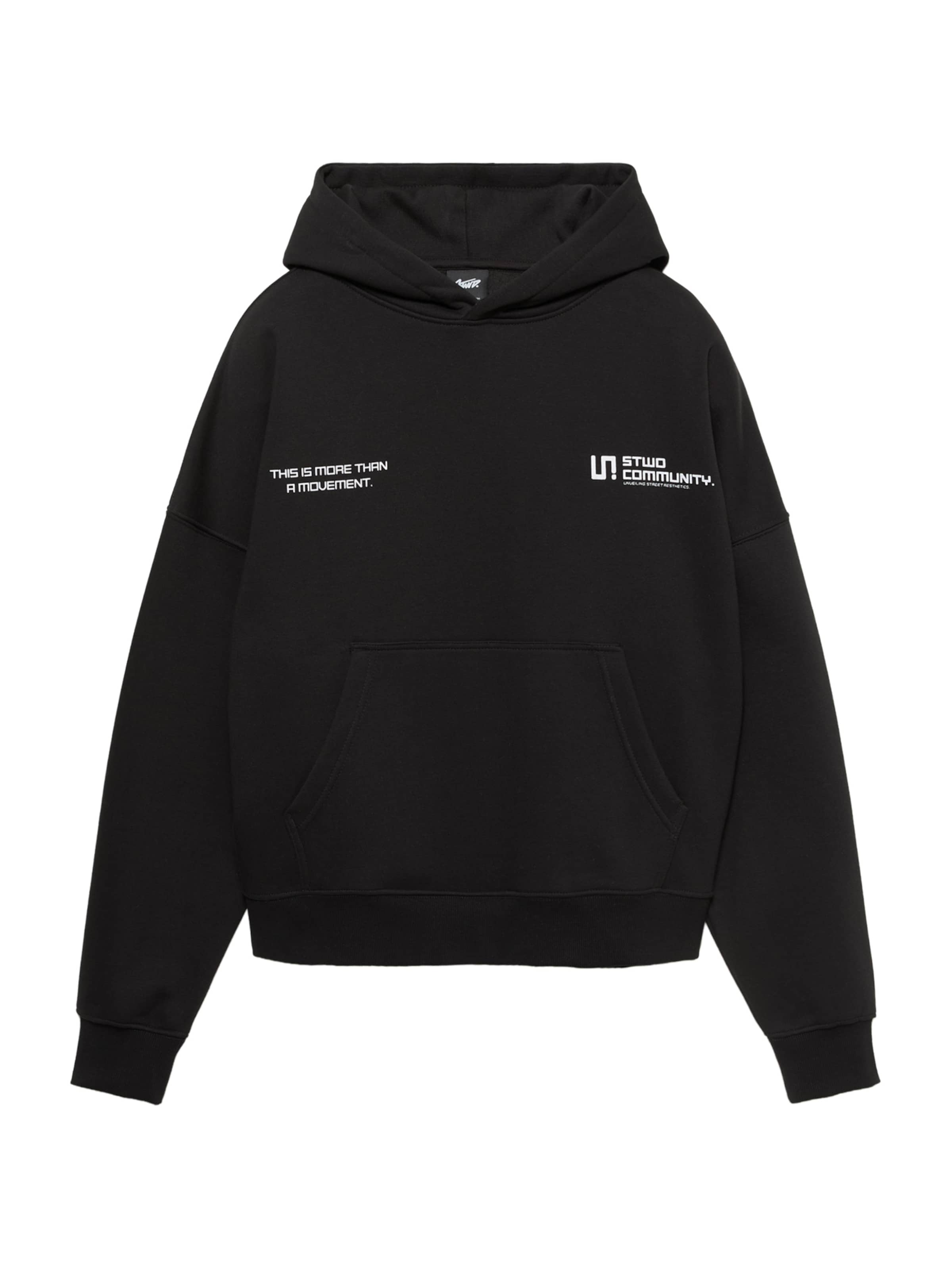 Pull&Bear Sweatshirt 'STWD' i sort: forside