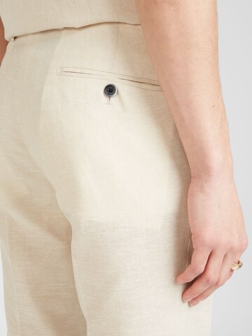 Bruun & Stengade Regular Trousers with creases 'Pollino' in Beige