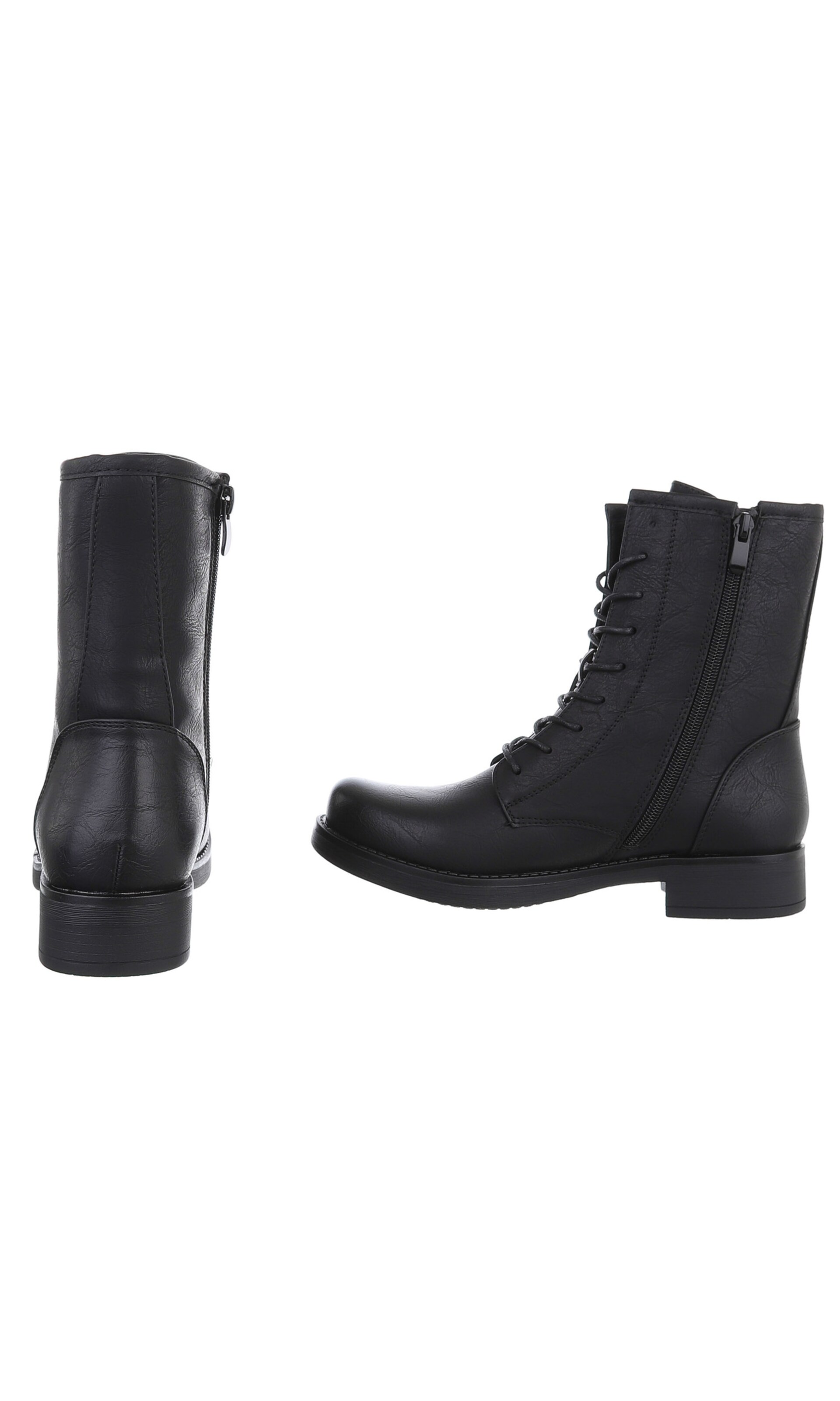 Ital-Design Schnürstiefelette in Schwarz