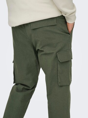 Tapered Pantaloni cargo 'ONLLinus' di Only & Sons in verde