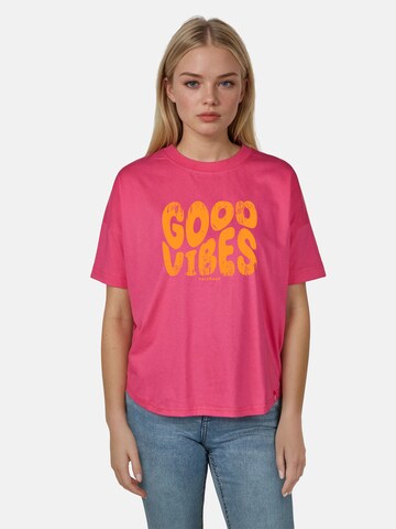 salzhaut Shirt 'LEEV - GOOD VIBES' in Pink: Vorderseite