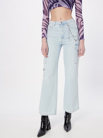 Tally Weijl Wide leg Cargo Jeans in Blue: front