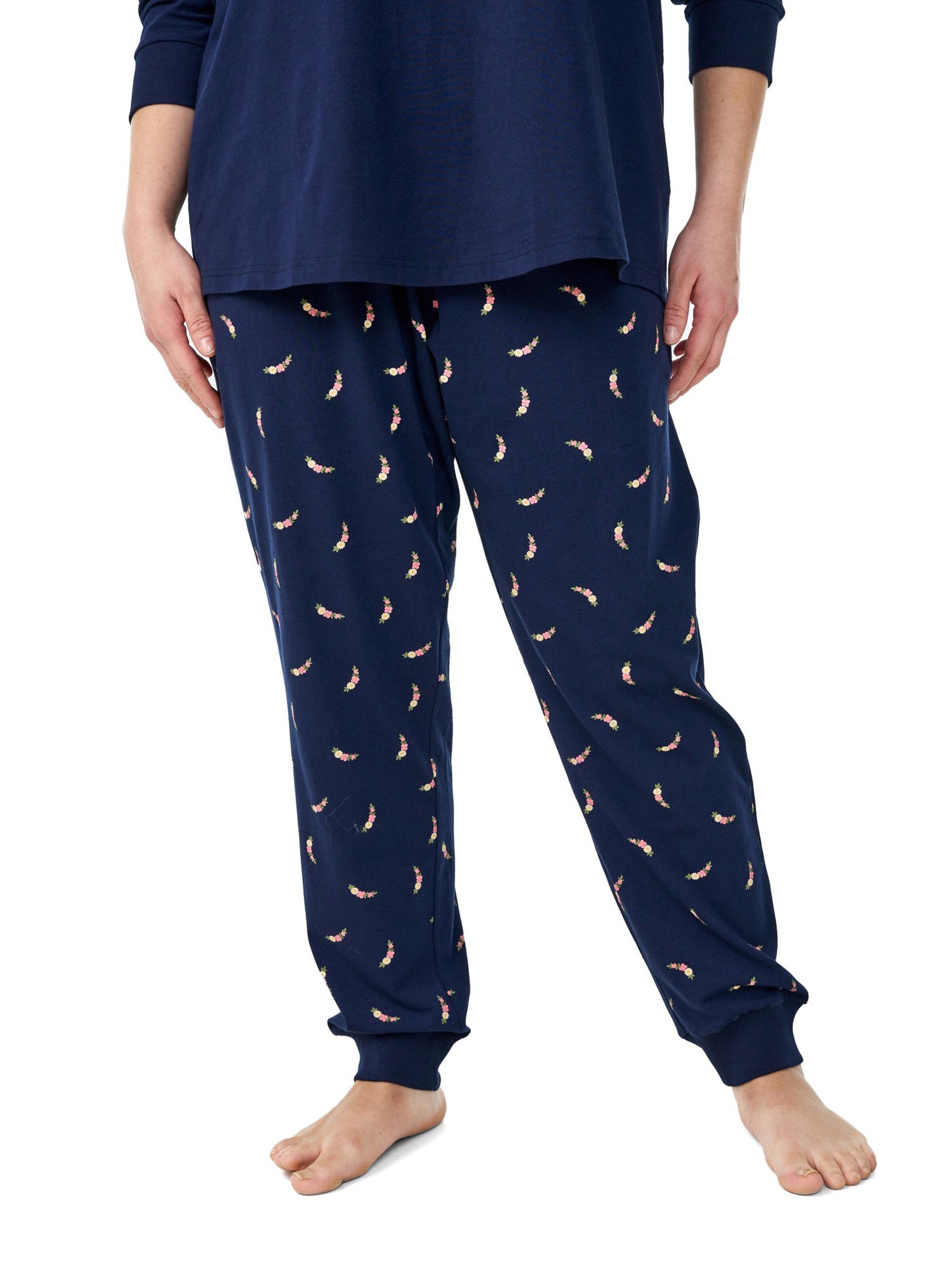 Zizzi Pyjamabroek 'MHanny' in Blauw: voorkant