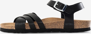 Bayton Strap Sandals 'Denia' in Black: front
