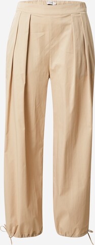 Loosefit Pantalon à pince 'Leonita Lana' MSCH COPENHAGEN en beige : devant